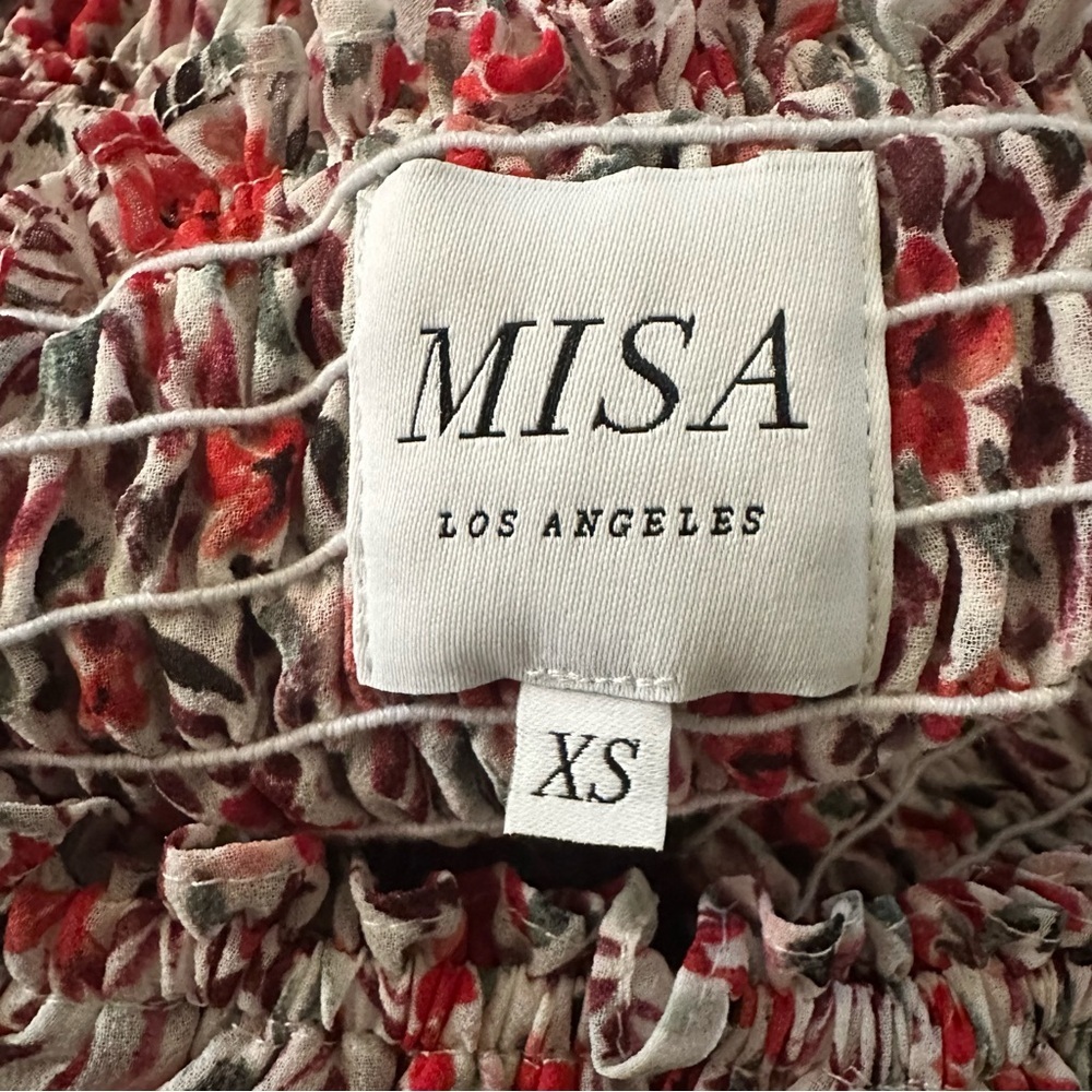 Misa Los Angeles Red Floral Off-Shoulder Maxi Dress size XS tiered lined sexy - Picture 4 of 7
